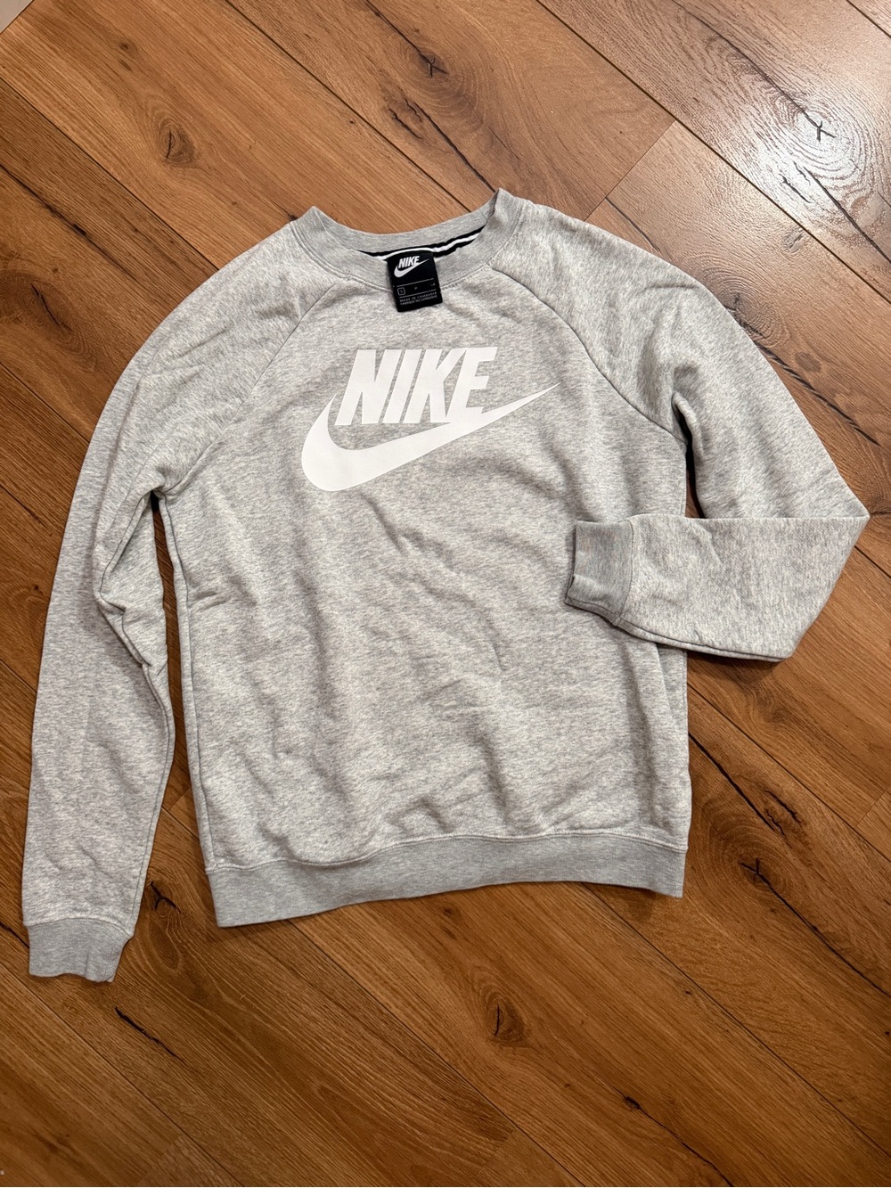 Nike Light Gray Crewneck Sweatshirt with White Logo